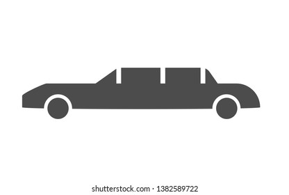 car limousine icon. vector black and white illustration