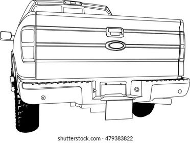 Car Line Art, All View, Four View, Top, Side, Back, Front