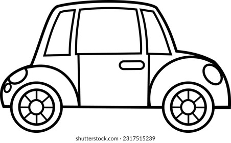 Car line art coloring page for kids.