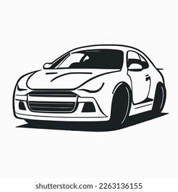 Diseño del concepto de arte en línea de coches. Dibujo del contorno de la ilustración del vehículo. Dibujo de la cortadora. Accionar sin relleno.