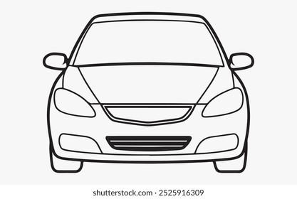 Car line art icon illustration