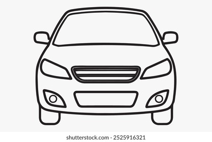 Car line art icon illustration