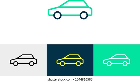 car line art icon vector