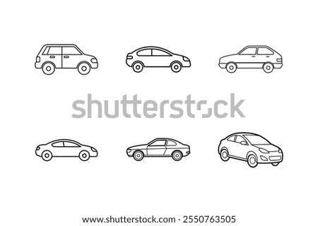 car line art icon vector illustration outline design