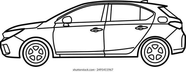 Car Line Art Illustration Vektorgrafik