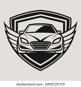 Car Line art logo design