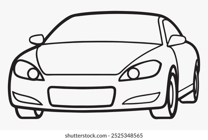 Car line art vector clipart icon