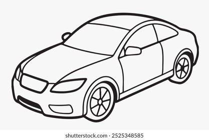 Ícone de clipart de vetor de arte de linha de carro