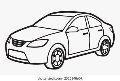Car line art vector clipart icon