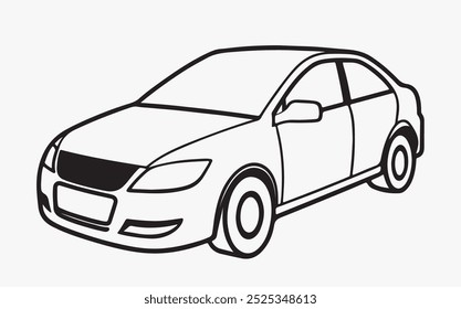 Car line art vector clipart icon