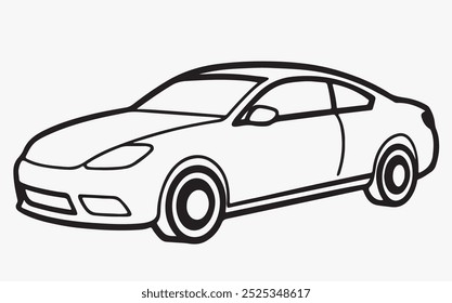 Car line art vector clipart icon