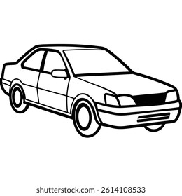 Car Line Art Vector Illustration
