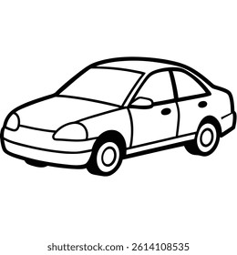 Car Line Art Vector Illustration