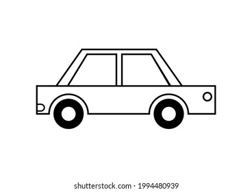 Car line drawing icon. Car vector illustration