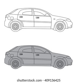 Car line drawing illustration