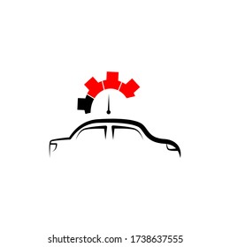 car line with gear speed vector design template illustration