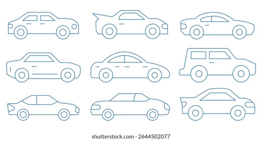 Autozeilensymbol. Auto-Symbol.