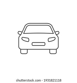 Car line icon. Black automobile sign. Vehicle outline symbol. Vector isolated on white