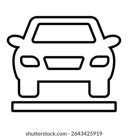 car line icon design. car thin black outline symbol vector illustration. editable stroke icon on transparent background.