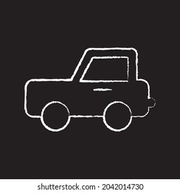 Car line Icon design white chalk. Draw a picture on the blackboard.