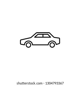 Car Line Icon In Flat Style Vector For Apps, UI, Websites. Black Icon Vector Illustration