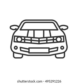 car, line icon. front of the car, vector linear illustration