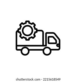 Car Line Icon Illustration With Gear. Suitable For Automotive Repair Icon. Icon Illustration Related Repair, Maintenance. Simple Vector Design Editable