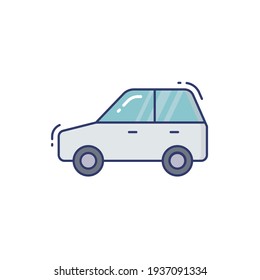 Car Line Icon Isolated On White Background
