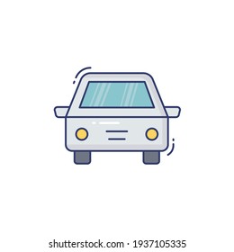 Car Line Icon Isolated On White Background