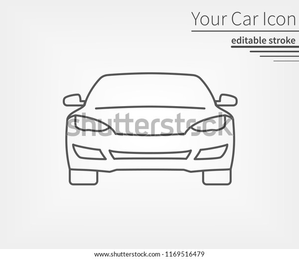 Car line\
icon for minimalist design. Editable\
stroke