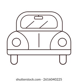 Car line icon minimalistic vector with white background.