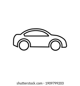 Car line icon on white background. Side, vehicle, automobile sign. Transport concept. Trendy flat outline illustration, used for topics like logo, travel, trip, traffic, loan, app, web. Vector EPS 10