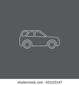 Car line icon, outline vector logo illustration, linear pictogram isolated on black