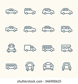 Car Line Icon Set