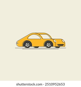 Car line icon. Side view. Vector illustration