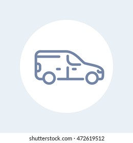 car line icon, side view, pictogram isolated on white