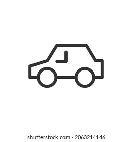 Car line icon, sign or symbol. Premium pictogram in trendy outline style. Car pixel perfect vector icon isolated on a white background. 