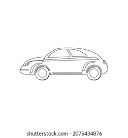 Icono de línea de auto. Símbolo de signo de estilo de contorno simple. Ilustración vectorial aislada en fondo blanco.