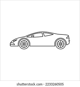 Car line icon. Simple outline style sign symbol. Auto, view, sport, race, transport concept. automobile vector illustration on white background