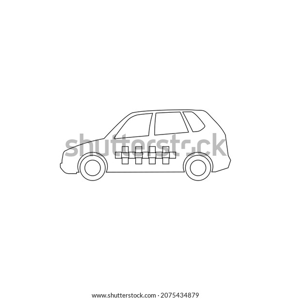 Car line icon. Simple
outline style sign symbol. Vector illustration isolated on white
background.