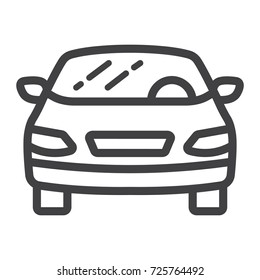 Car line icon, transport and automobile, sedan sign vector graphics, a linear pattern on a white background, eps 10.