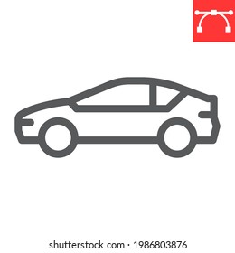 Car line icon, transportation and vehicle, automobile vector icon, vector graphics, editable stroke outline sign, eps 10