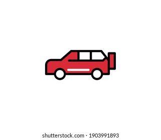 Car line icon. Vector symbol in trendy flat style on white background. Travel sing for design.