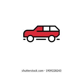 Car line icon. Vector symbol in trendy flat style on white background. Travel sing for design.