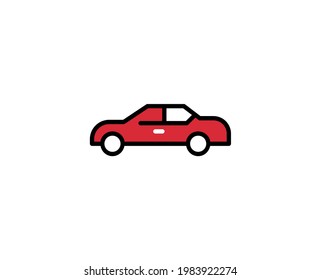 Car line icon. Vector symbol in trendy flat style on white background. Travel sing for design.