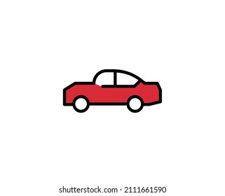 Car line icon. Vector symbol in trendy flat style on white background. Travel sing for design.