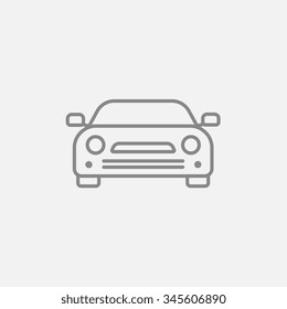 Car line icon for web, mobile and infographics. Vector dark grey icon isolated on light grey background.