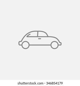 Car line icon for web, mobile and infographics. Vector dark grey icon isolated on light grey background.