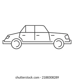 Auto-Linie Symbol.Umrissse sedan Vektorzeichen.Fahrzeug-Symbol.Transportation einfachen Stil.Einzeln auf weißem Hintergrund. Vektorflache Illustration.