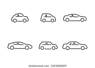 Car line icons set. Vector